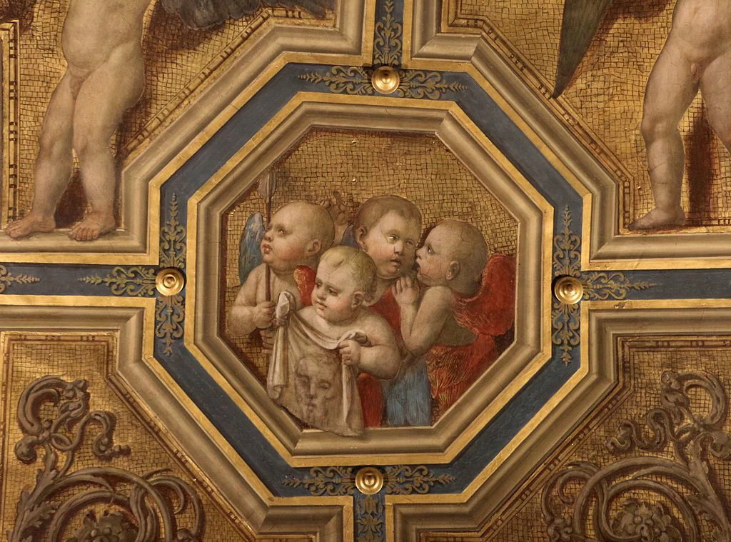 Cappella dei priori, affreschi di Ridolfo del Ghirlandaio - Palazzo Vecchio, Firenze, angioletti coi simboli della passione